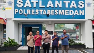 Sosialisasikan Tertib Berlalu Lintas, Satlantas Polrestabes Medan Siap Kolaborasi Dengan SMSI