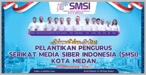 Hari ini Pengurus SMSI Kota Medan periode 2024-2027 di lantik