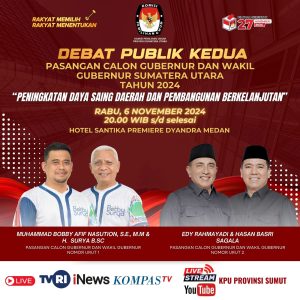 KPU Sumut Gelar Debat Kedua Pilgub Sumatera Utara