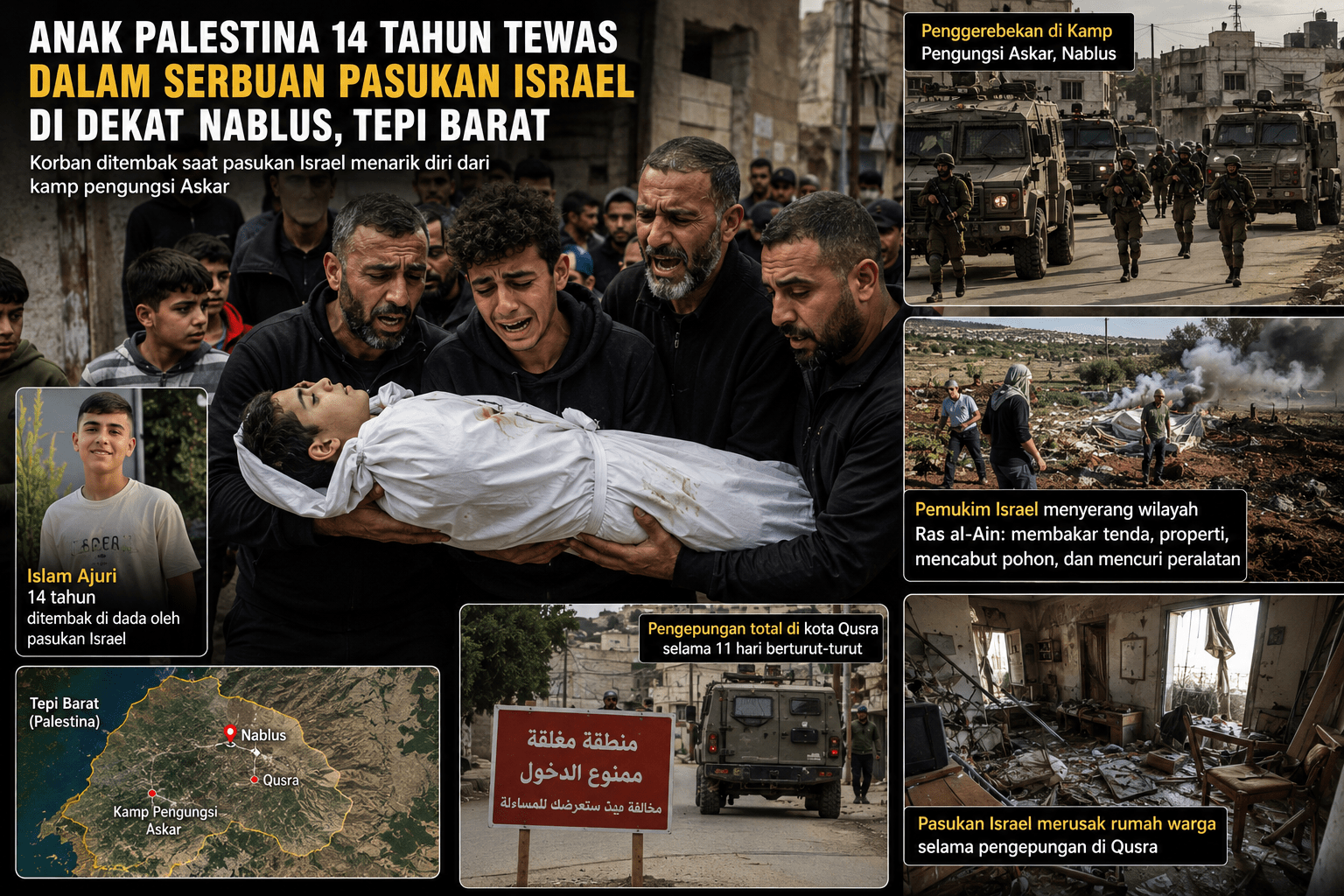 Remaja Palestina Tewas Ditembak Tentara ISrael
